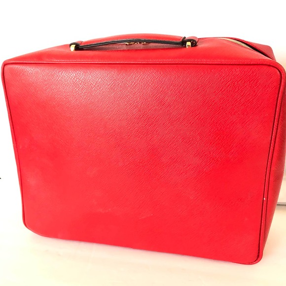 Red Estee Lauger Notebook Bag Vintage Bag Purse - Picture 4 of 6